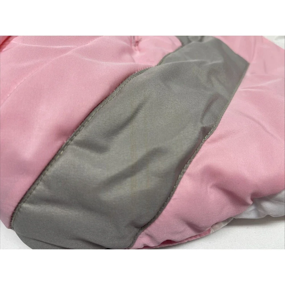 Boots & Barkley Puffer Vest Dog Size Large Pink White Gray Chevron Winter Coat